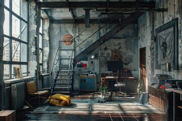 Interior of a loft apartment