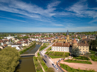 Fototapeta na wymiar Aerial View of Paray-le-Monial, Saône-et-Loire, France