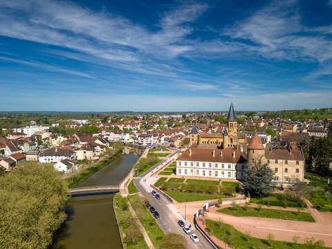 Aerial View of Paray-le-Monial, Sa&ocirc;ne-et-Loire, France