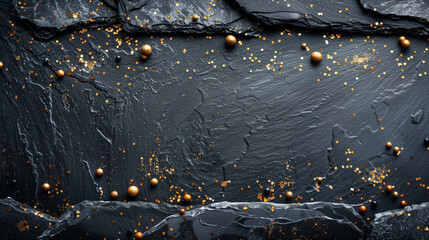 Celestial Slate: Confetti on Black Background