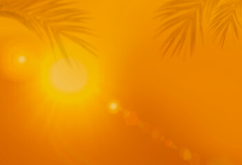 minimalist tropical background with blurred silhouette shadow from palm leaf, natural beauty...