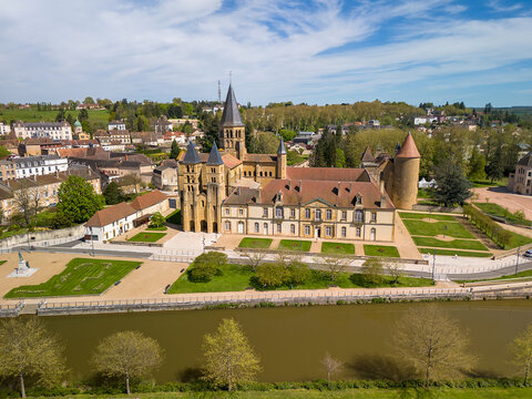 Aerial View of Paray-le-Monial, Sa&ocirc;ne-et-Loire, France