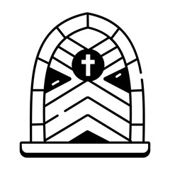 Christianity and Witchcraft Linear Icon