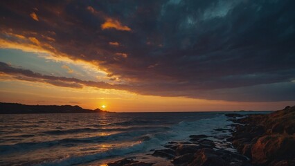 Fototapeta premium sunset over the sea