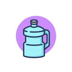 Big bottle of water line icon. Barrel, plastic can, container outline sign. Fresh water for drink, aqua, healthcare concept. Vector illustration for web design and apps
