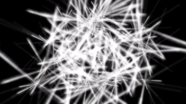Immerse yourself in the mesmerizing rhythm of dynamic sharp lines against the black canvas, evoking a powerful sense of movement and vigor