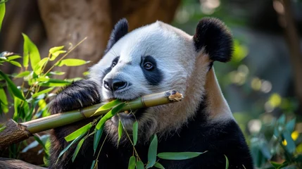  A panda chewing on bamboo © Usman