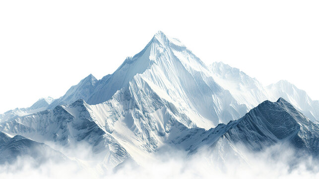 Mount everest on white background