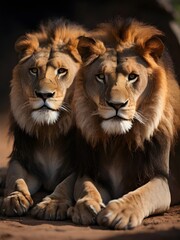 Two male lions 