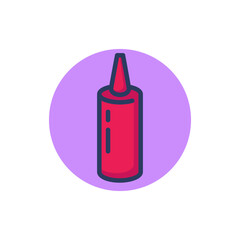 Plastic bottle with sauce line icon. Ketchup, mayonnaise, food outline sign. Products and allergens concept. Vector illustration for web design and apps
