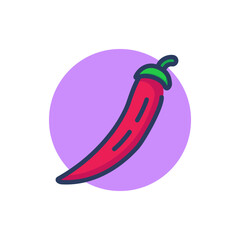 Red pepper line icon. Vegetable, capsicum, cayenne. Products and allergens concept. Vector illustration for web design and apps