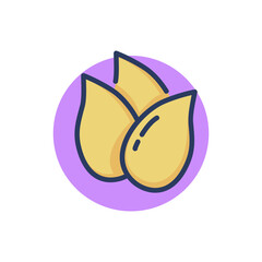 Seeds thin line icon. Pumpkin, sunflower, almond. Natural ingredient, organic food, nuts concept. Colorful vector illustration for web design and apps
