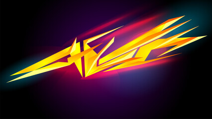 Automotive abstract geometric sticker stripes. Color gradient with dodge neon style.
