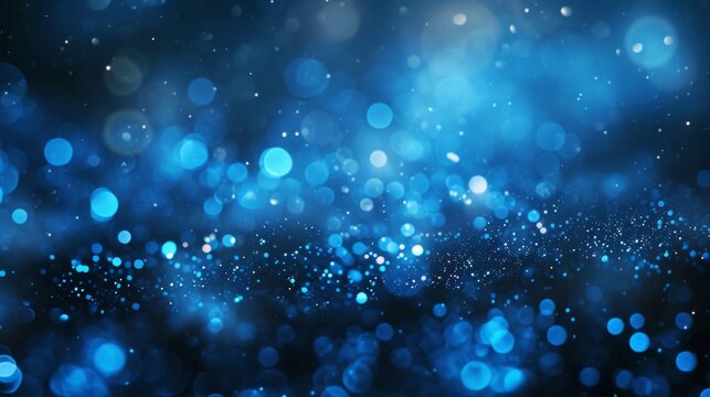 Blue and glow particle abstract bokeh background