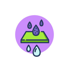 Water purifying line icon. Filter, drops, filtration, membrane. Fresh water for drink, aqua, healthcare concept. Vector illustration, symbol element for web design and apps