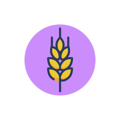 Wheat thin line icon. Cereal, nutrition, gluten outline sign. Products and allergens concept. Vector illustration for web design and apps