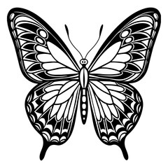 Butterfly, line art, no background-"Graceful Butterfly Line Art: Minimalist Illustration"