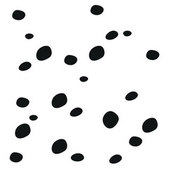 Black random dots on white background. Polka dot pattern. 