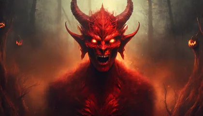 Fotobehang red devil in the night © Frantisek