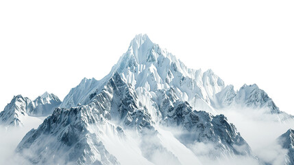 Mount everest on white background - obrazy, fototapety, plakaty