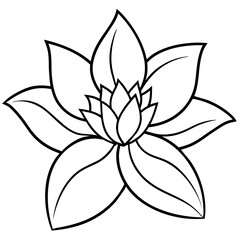    Flower vector illustration with line art.
