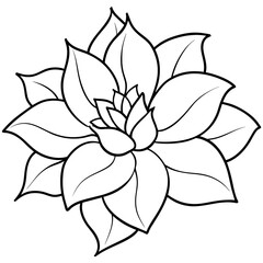    Flower vector illustration with line art.
