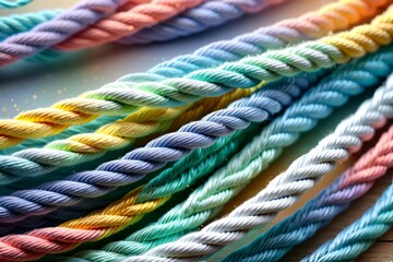 multi-colored bright ropes in pastel colors