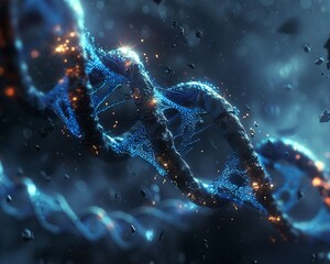 A CRISPR experiment aimed at decoding the biology of extraterrestrial life - obrazy, fototapety, plakaty