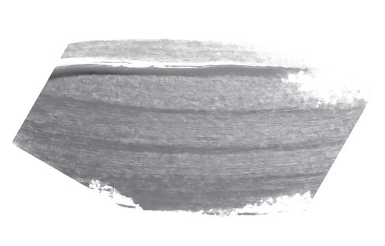 silver stroke of paint texture isolated on transparent background