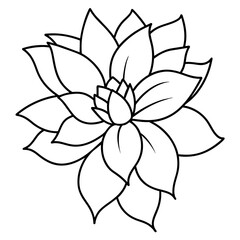    Flower vector illustration with line art.