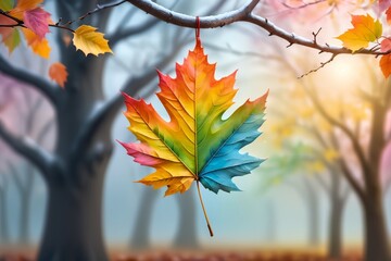 colorful bright foliage in pastel colors