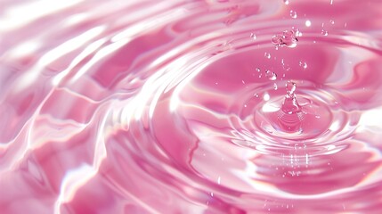 Pink water texture with rings and ripples.