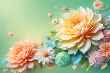 beautiful abstract background with bright flowers.