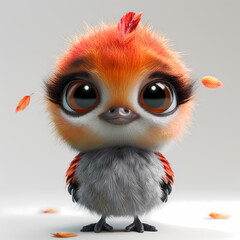 Obraz premium A cute and happy baby turkey 3d illustration