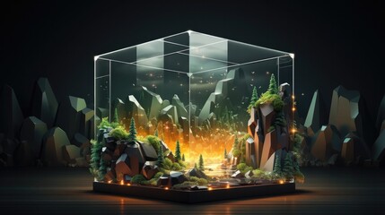 Enchanted Crystalline Terrarium A Captivating Fusion of Nature Technology and Imagination