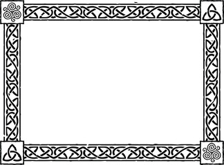 Large Rectangular Celtic Frame - Triquetra, Triskele