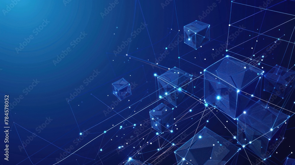 Aufkleber network connection technology. cubes and squares