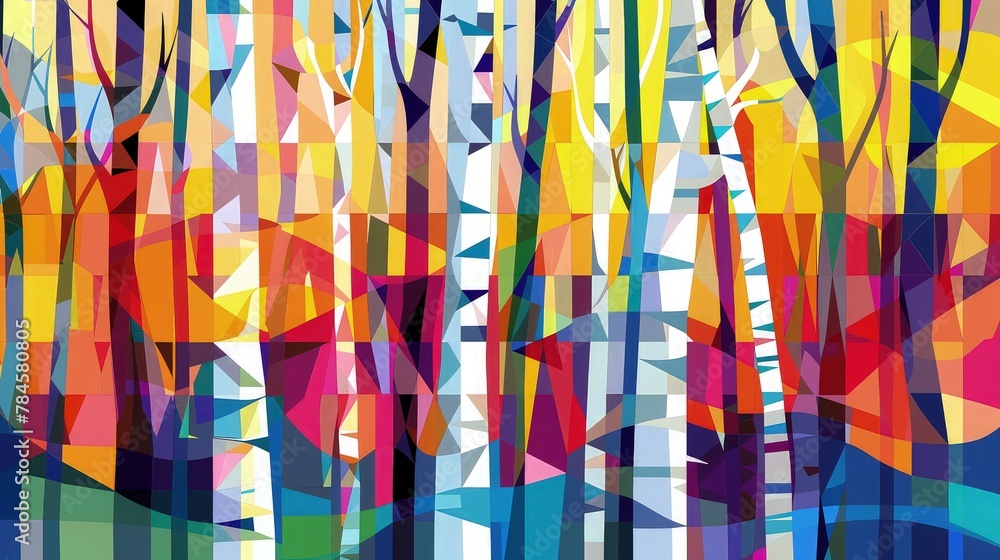 Poster a stunning background with a series of colorful vertical lines in a gradient pattern.