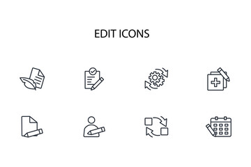 Edit tool icon set.vector.Editable stroke.linear style sign for use web design,logo.Symbol illustration. - obrazy, fototapety, plakaty