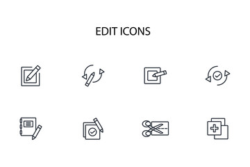 Edit tool icon set.vector.Editable stroke.linear style sign for use web design,logo.Symbol illustration.