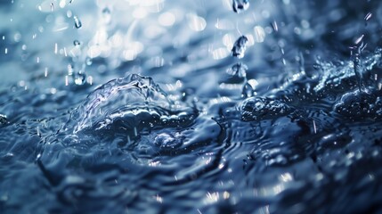 a close up of water splashing on a surface