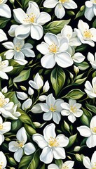 seamless white flowers background use for smartphone wallpaper