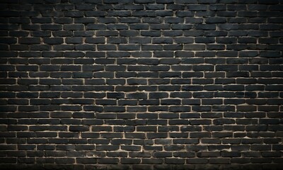 Old black brick wall, vintage dark brickwork background wallpaper