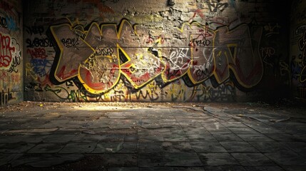 dark graffiti concrete wall image