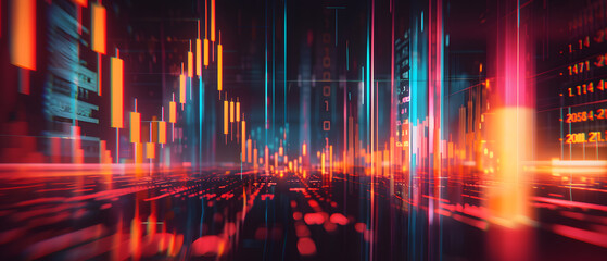 Naklejka premium Abstract background of candlesticks for the Forex stock market. Copy space. Investment concept