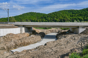 Image of a railway bridge construction site - 784587891