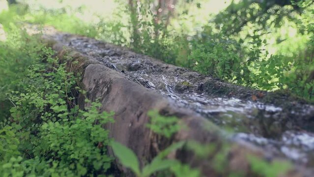 Acequia con agua en plena naturaleza