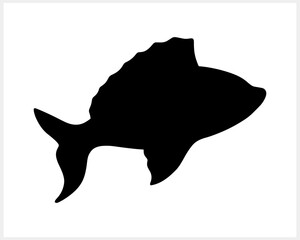 Sea fish isolated. Engraving Animal Doodle vector stock illustration. EPS 10