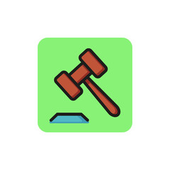 Line icon of gavel. Auction, court, judge. Judgment concept. Can be used for topics like service, law, business