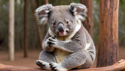 A Koala With Its Paws Pressed Together In Prayer
